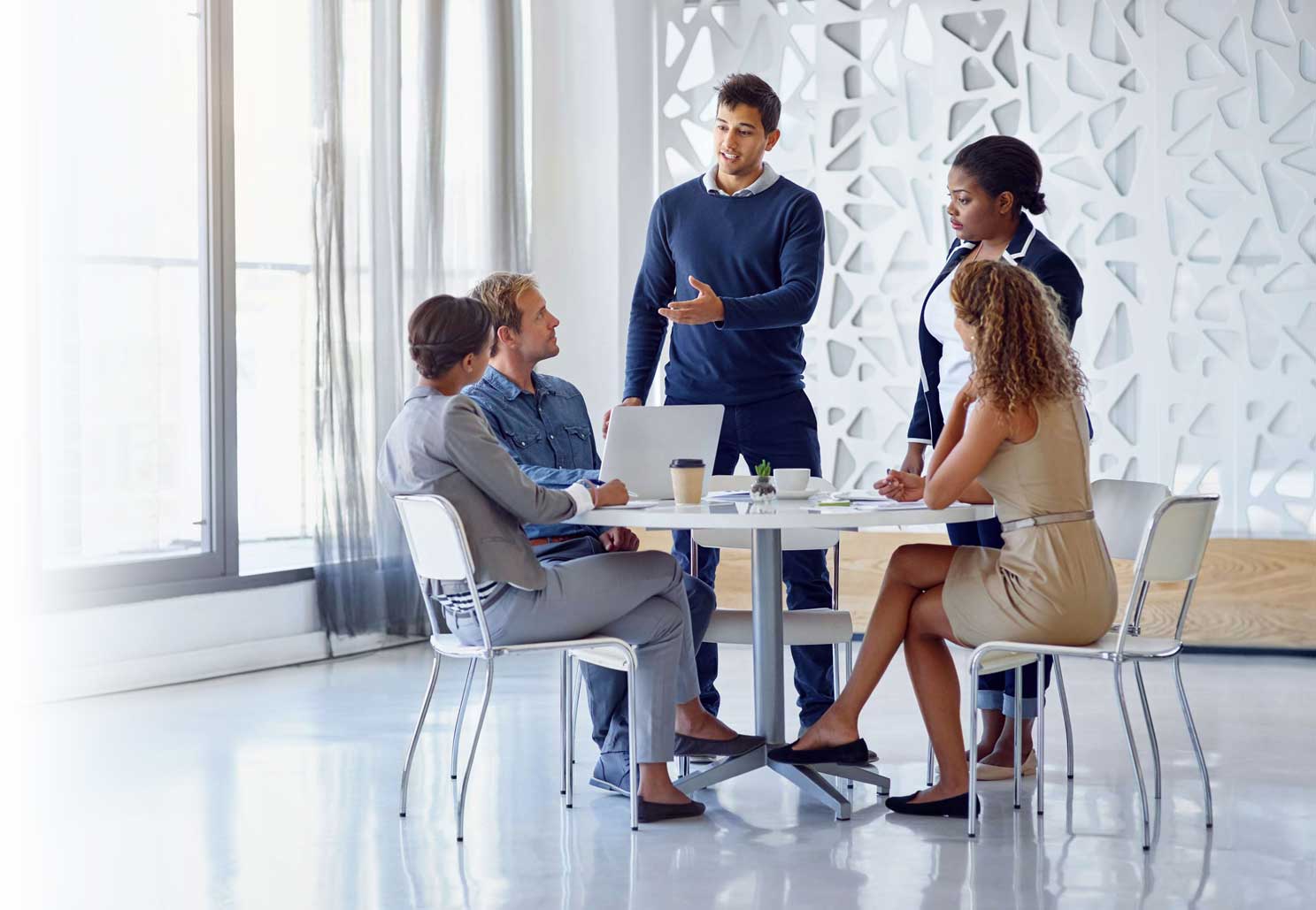 Business professionals having an informal meeting