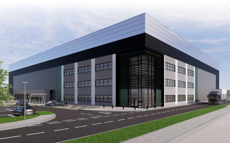 View of a modern, central urban warehouse